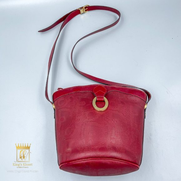 DIOR RED SLING SEMI-BUCKET TYPE IN BURGUNDY COLOR - Picture 1 of 16